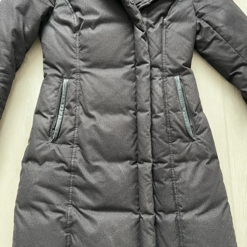 Soia & KYO CAMIELA Slim Fit Brushed Down Coat With Leather Trim - Picture 11 of 16